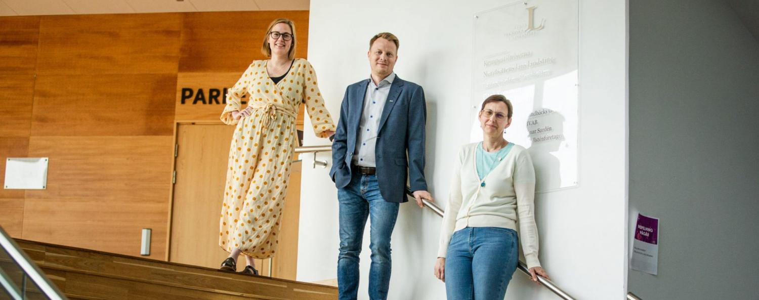 Campus Piteå Greta Wimander, Andreas Lind och Helena Stenberg
