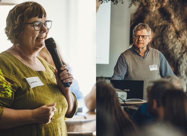 Eva Gunnare och Göran Erlander ©Johanna Fond Mötesplatser. På bild: Eva Gunnare - Essense of Lapland & Skogsutredare Göran Erlander