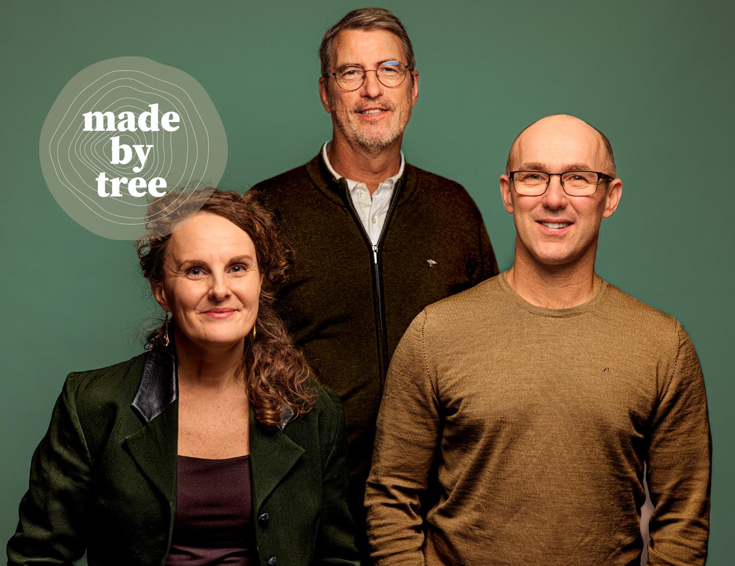 MBT Crew Johanna Ulf Henrik Made By Trees arbetsgrupp, Johanna Fond, Ulf Westerberg Henrik Bucht